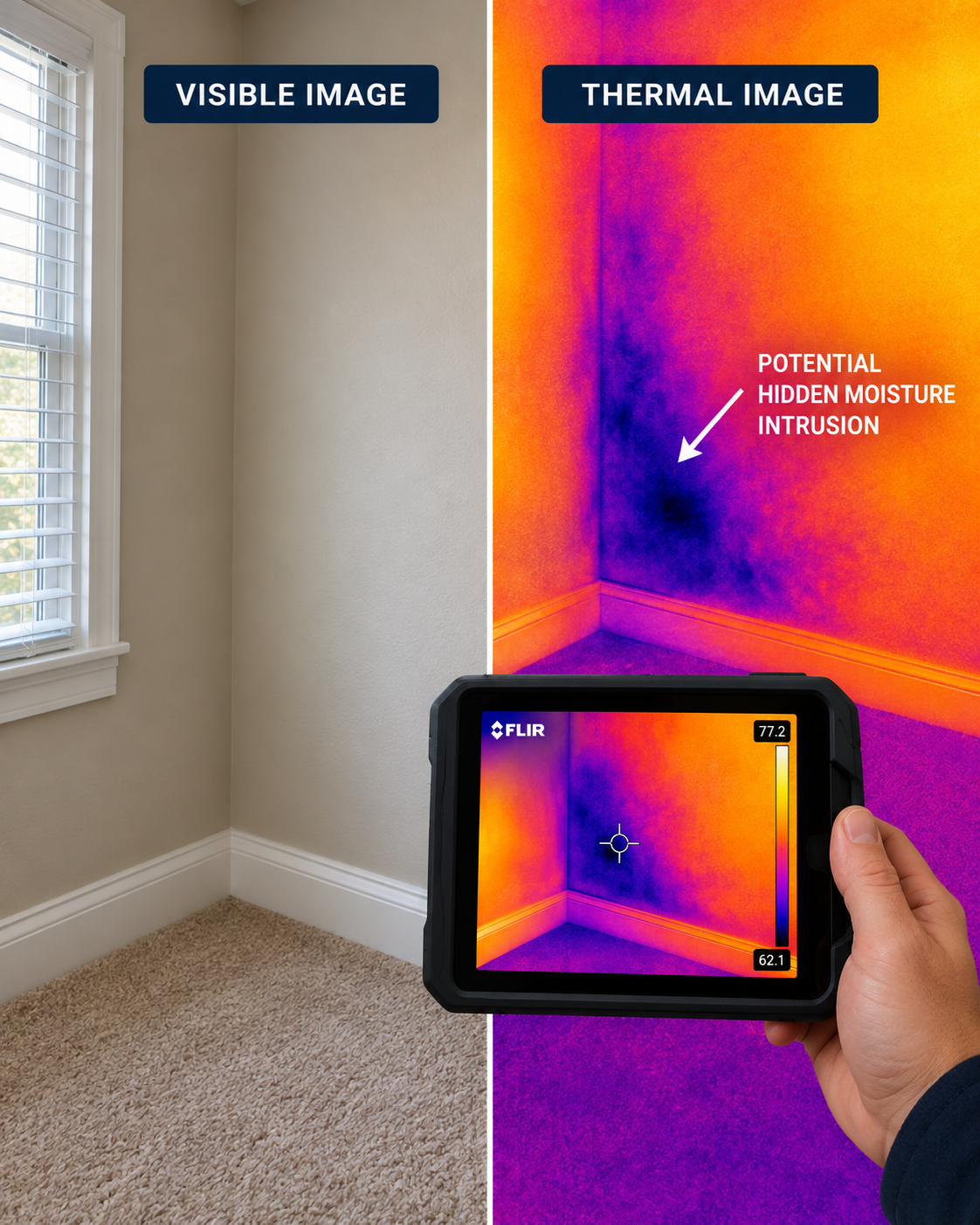 Professional mold testing and moisture evaluation in a Massachusetts property