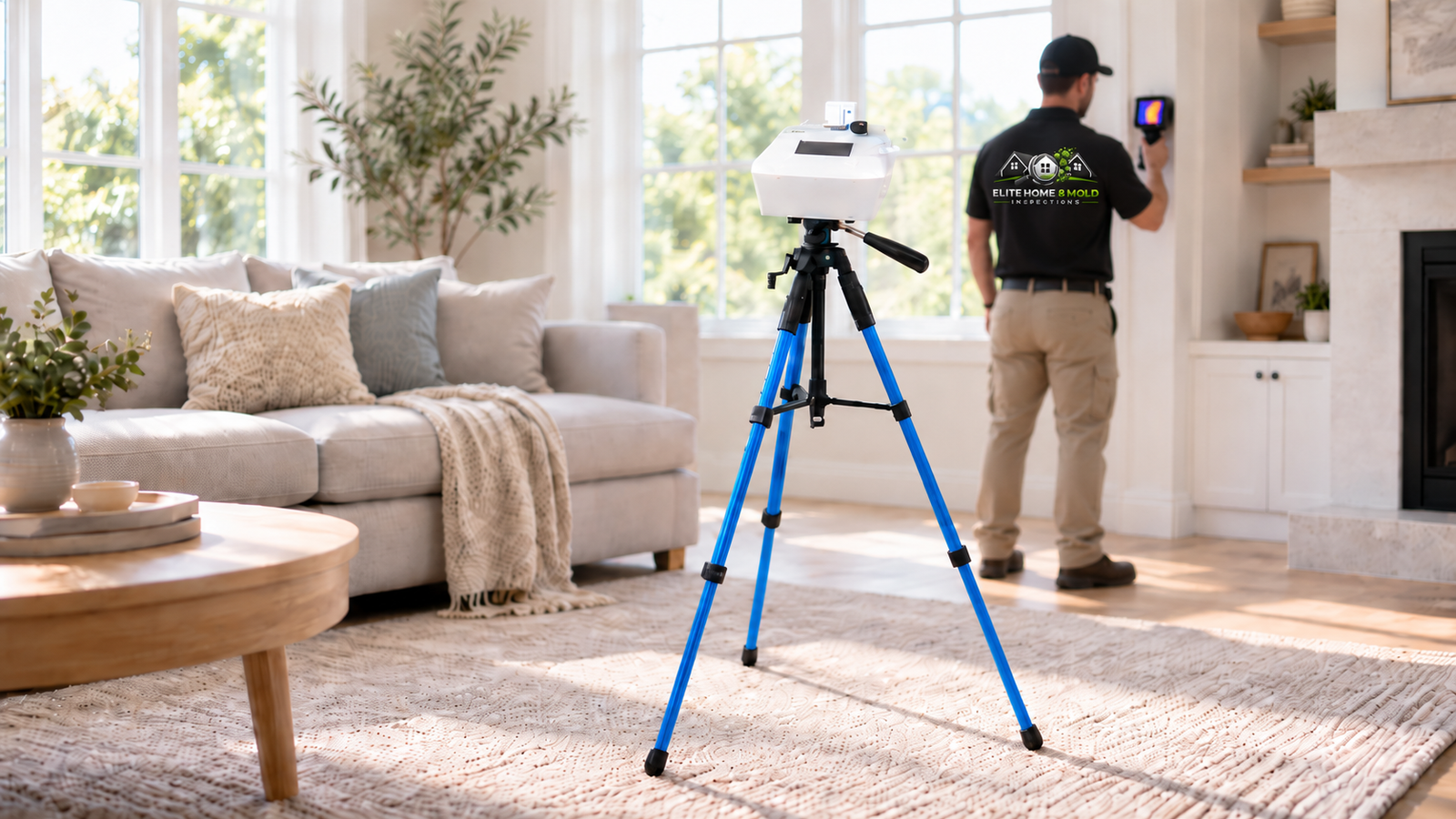 Indoor air quality testing in a Massachusetts home